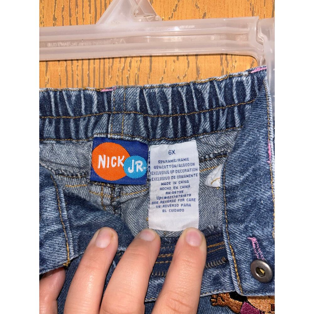 Vintage Y2K Nick Jr. Dora the Explorer embroidered girls’ jeans elastic waist 6X - Picture 6 of 7